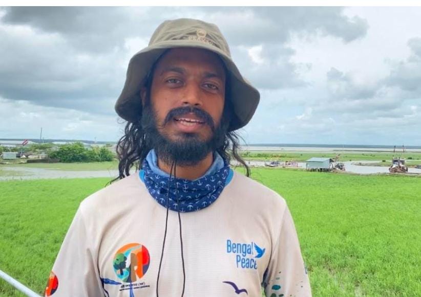 রাঙ্গাবালী জলবায়ু ন্যায়বিচারের বার্তা নিয়ে ৩০১ কিমি পথ পাড়ি দিয়ে চরমোন্তাজে টনি