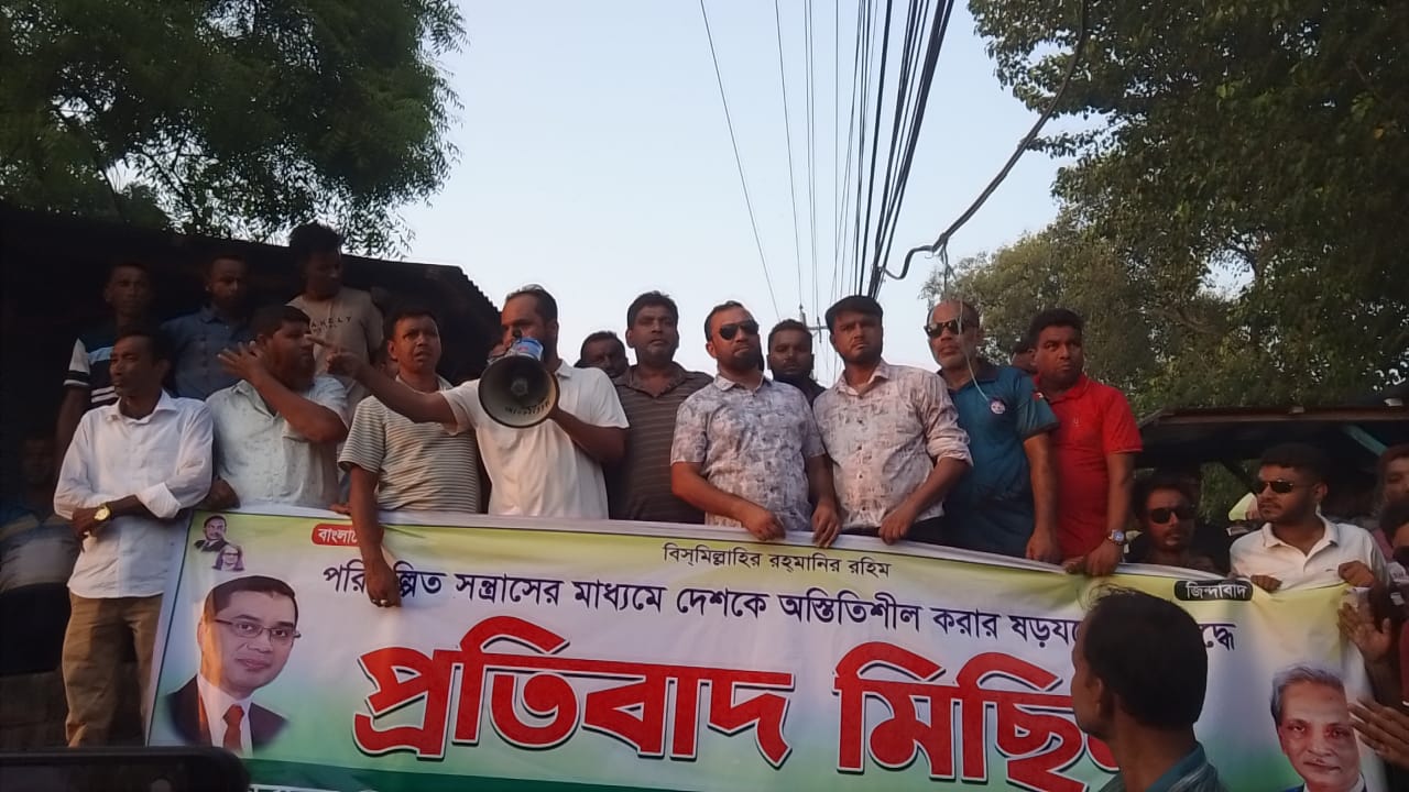 শালিখায় অস্থিতিশীলতার ষড়যন্ত্রের প্রতিবাদে বিএনপি ও অঙ্গসংগঠনের বিক্ষোভ মিছিল