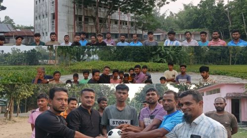 এডভোকেট হান্নান শাহর পক্ষ থেকে ভুল্লী উপজেলায় যুব সমাজের মাঝে ফুটবল বিতরণ ও ধানের শীষের প্রচারণা